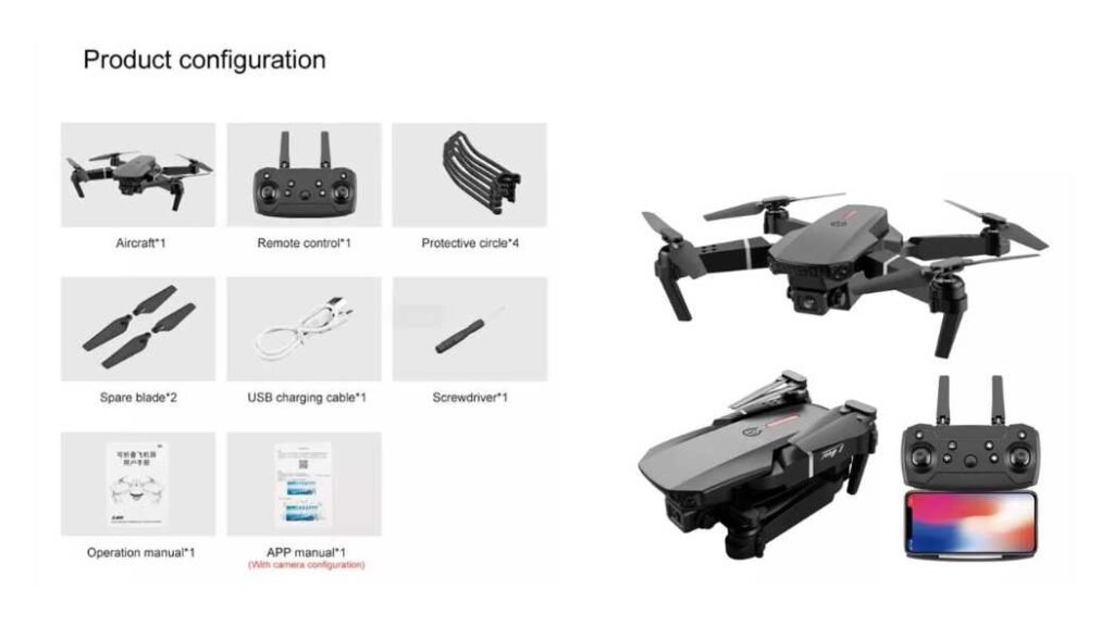 Amitasha 2.4GHz Selfie Gesture WiFi Camera Drone: This drone costs around Rs. 1,500. It has a 1080p HD camera, a 2.4GHz remote control, and a foldable design.