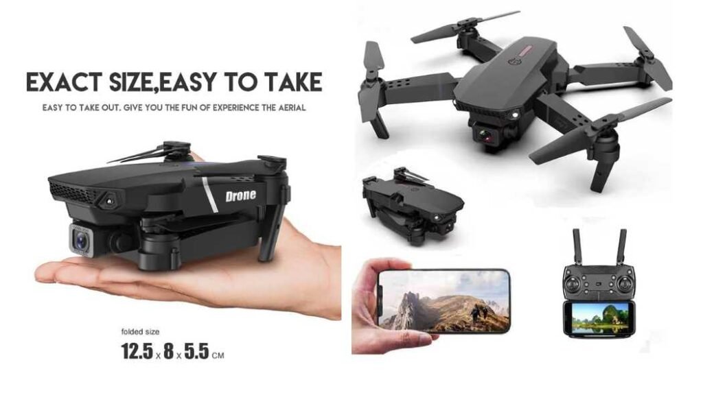 Foldable Toy Drone with HQ WiFi Camera: This drone costs around Rs. 1,000. It has a 720p HD camera, a 2.4GHz remote control, and a foldable design. It is a good option for beginners and children.
